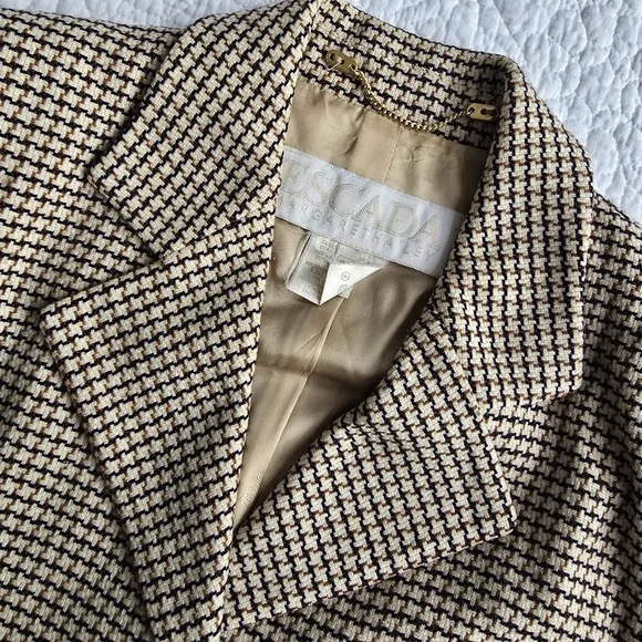 Escada Vintage 90s Wool Cashmere Blend Notch Lapel Blazer - Picture 3 of 16